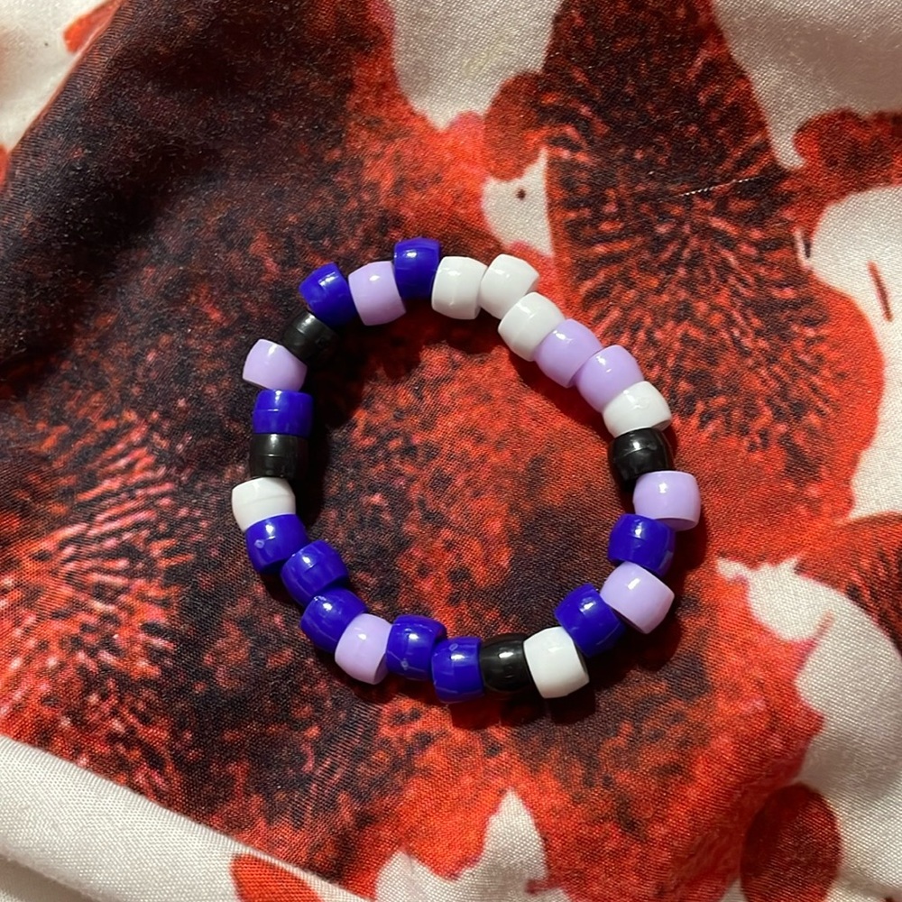 Blue purple black and white bracelet